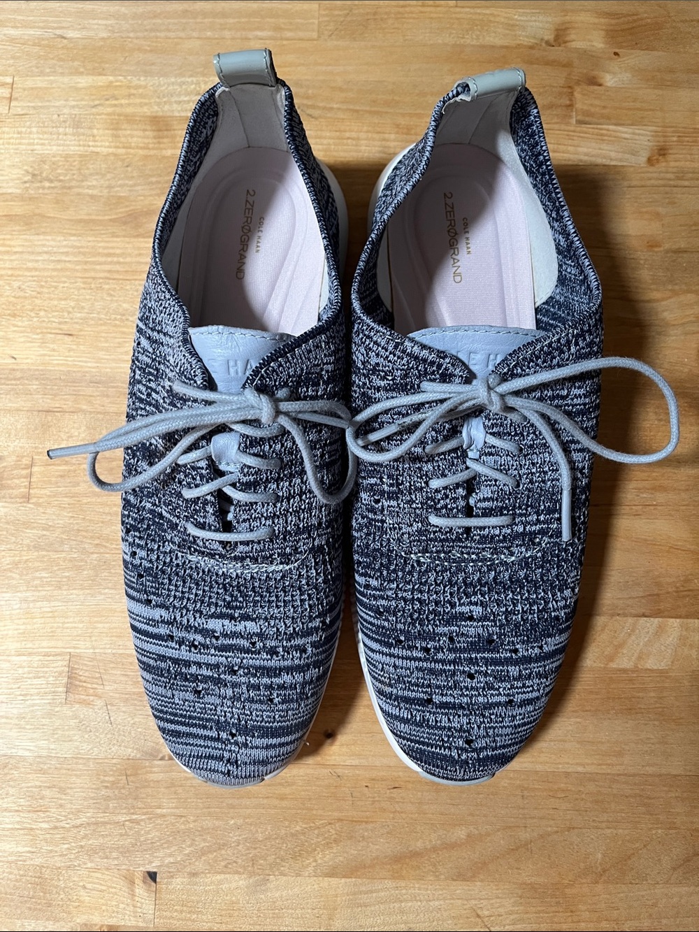 Cole Haan Navy and Light Blue Knit Lace-Up Sneakers